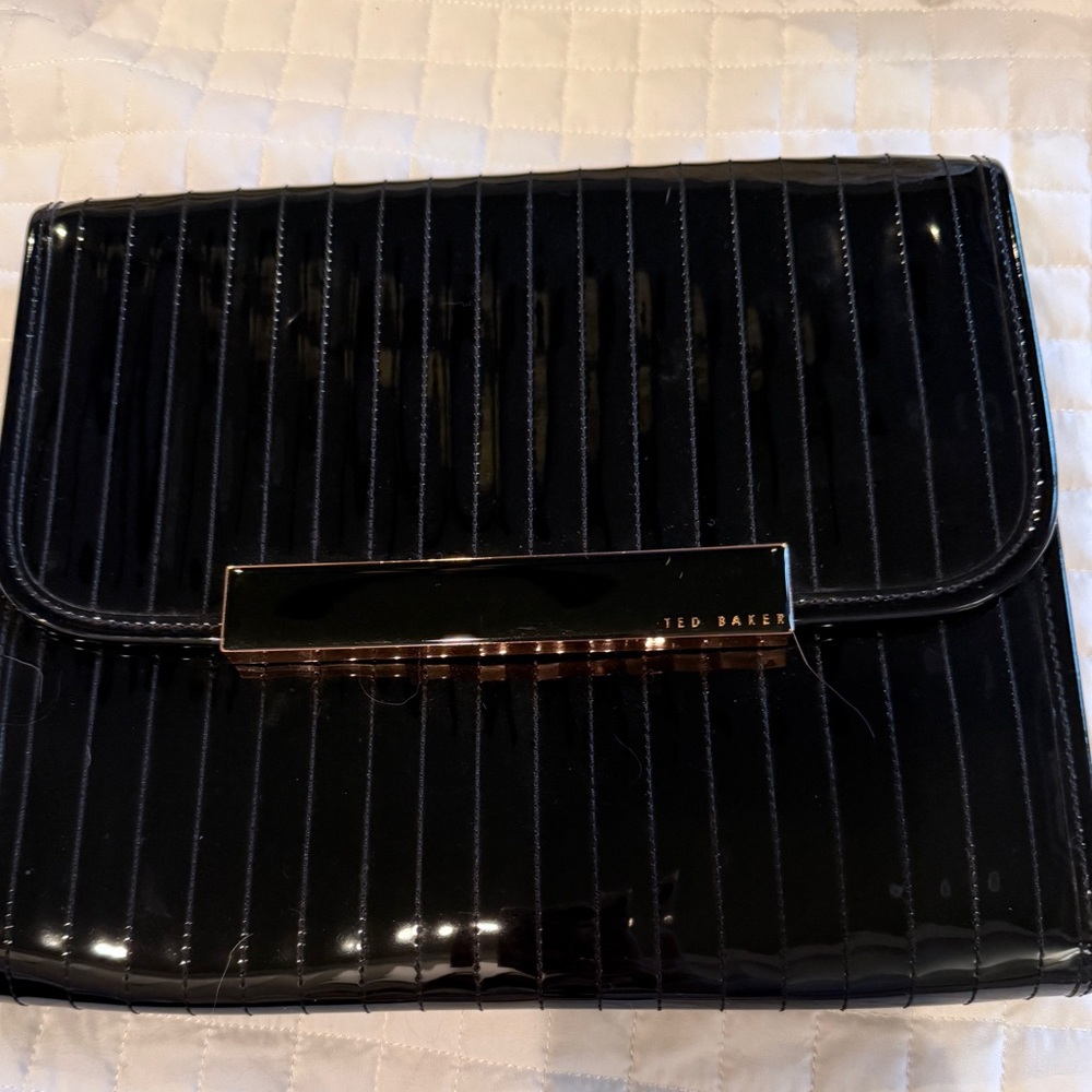 Ted Baker Black Patent Clutch